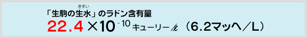 「生駒の生水」のラドン含有量